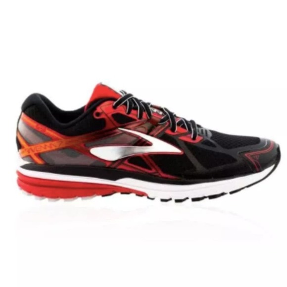 BROOKS Ravenna 7 Running Shoe Sneaker Black Red 9 Men Lace Up Walking Shoe - Picture 1 of 9